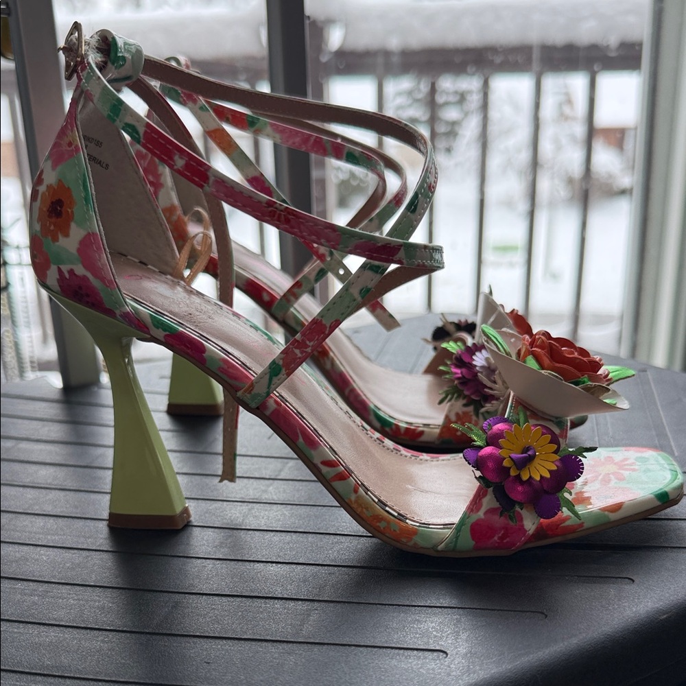 Betsy Johnson Floral Strappy Sandals - Picture 6 of 10